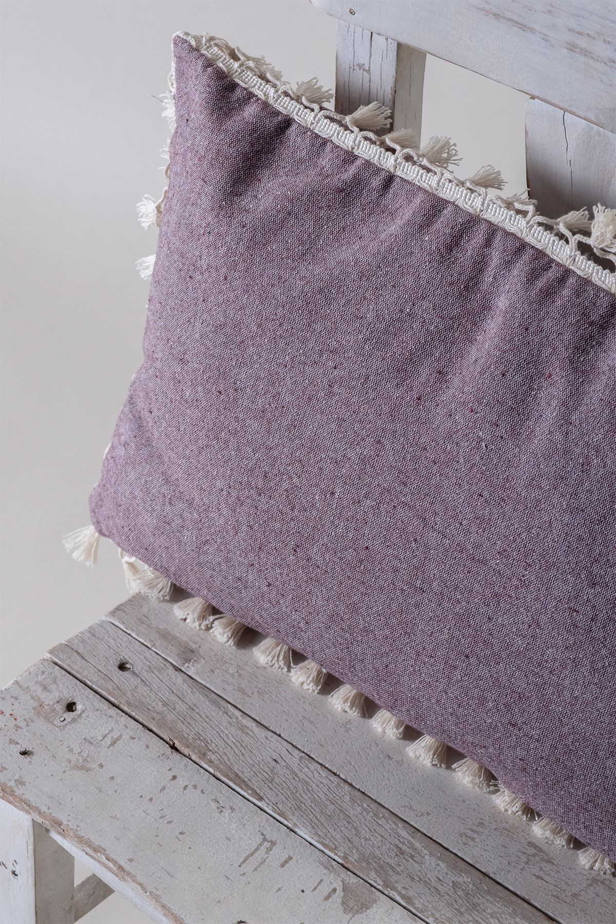vivamaison-Față de pernă cu pompon din bumbac roșu Claret cu design special unic, 35x55 cm 5