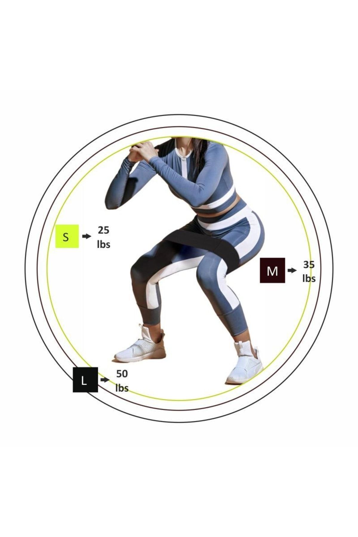 کش مقاومتی مشکی باند مقاومت باسن پا اسکوات تمرینات تناسب اندام Pilates Fitness Band REMEGE