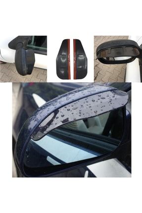 Universal Silikon Esnek Araç Oto Yan Ayna Yağmur Koruyucu Önleyici Yağmur Siperliği Siyah 2'li Takı SUS0091