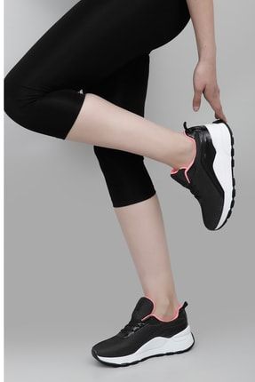 Siyah Gön Bağcıklı Spor Kadın Sneaker DDZA74934755