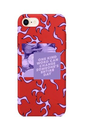 Iphone Se 2020 Kırmızı Lansman Blaze Tasarımlı Içi Süet Kaplı Kılıf IPSE-LB50