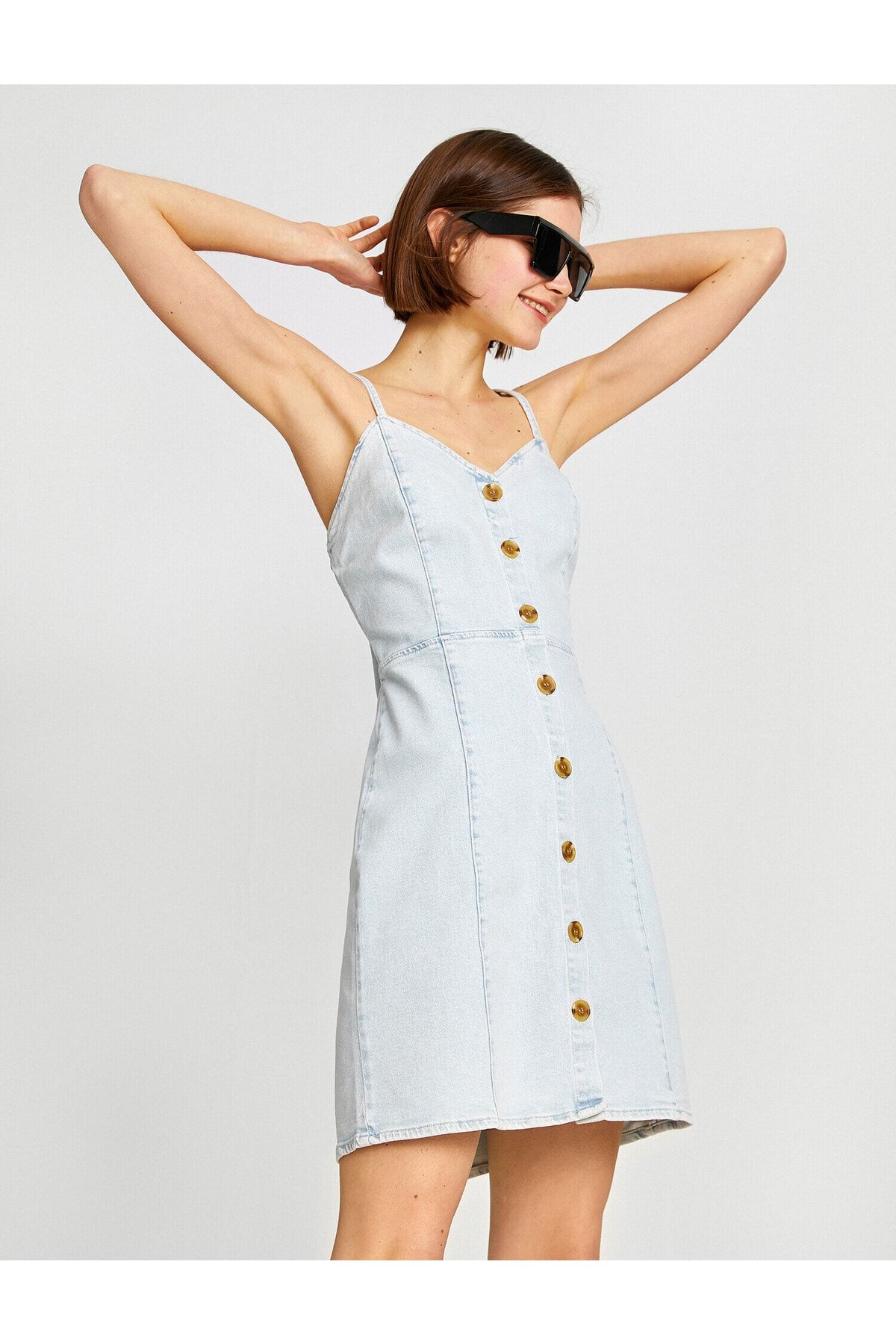 Denim top dress strappy