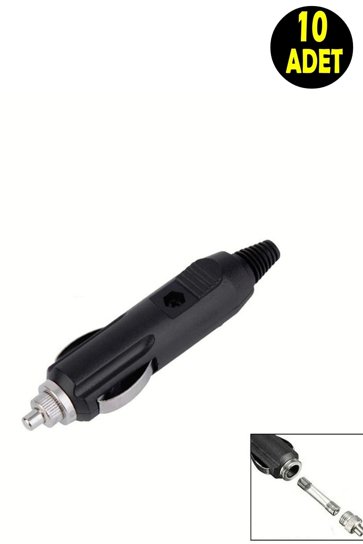 usin 10 Adet 12 Volt 2a Sigortlalı Seyyar Motorsiklet Otomobil Araç Çakmaklık Fişi Soketi