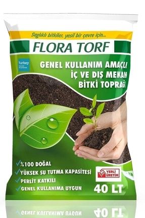 Flora Torf Saksı Çiçek Toprağı Perlit Katkılı 40 Litre Torf Toprak Gübre Torf40