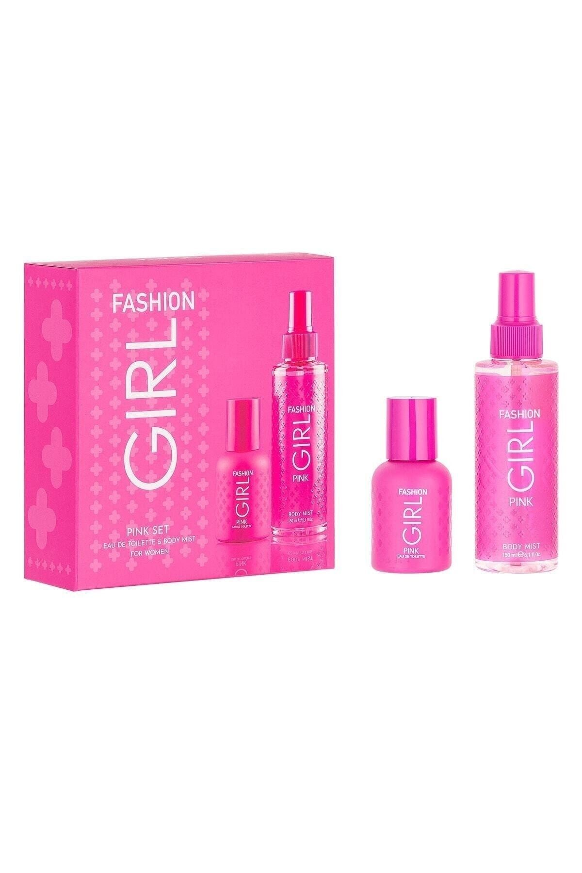 ست عطر دختر پینک 50 میلی لیتر EDT 150 میلی لیتر بادی میست FASHION