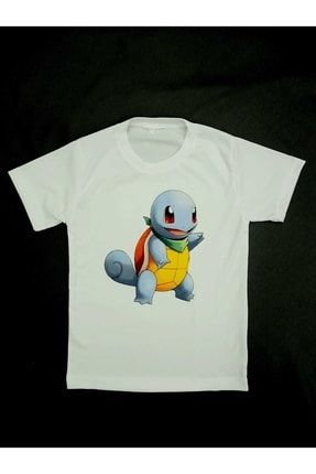 Unisex Pokemon Squirtle Baskılı T-shirt / Jarse Kumaş M262