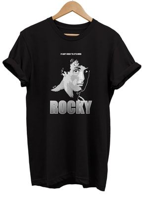 Rocky Balboa Baskılı %100 Pamuk Oversize T-shirt rmz115h
