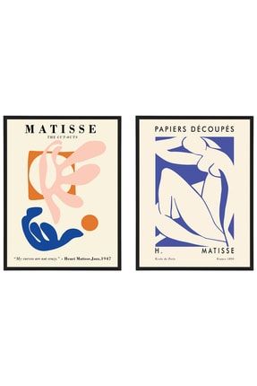 Matisse 2'li Çerçeveli Poster Tablo Seti 30x40cm Siyah Çerçeveli ARTSH31