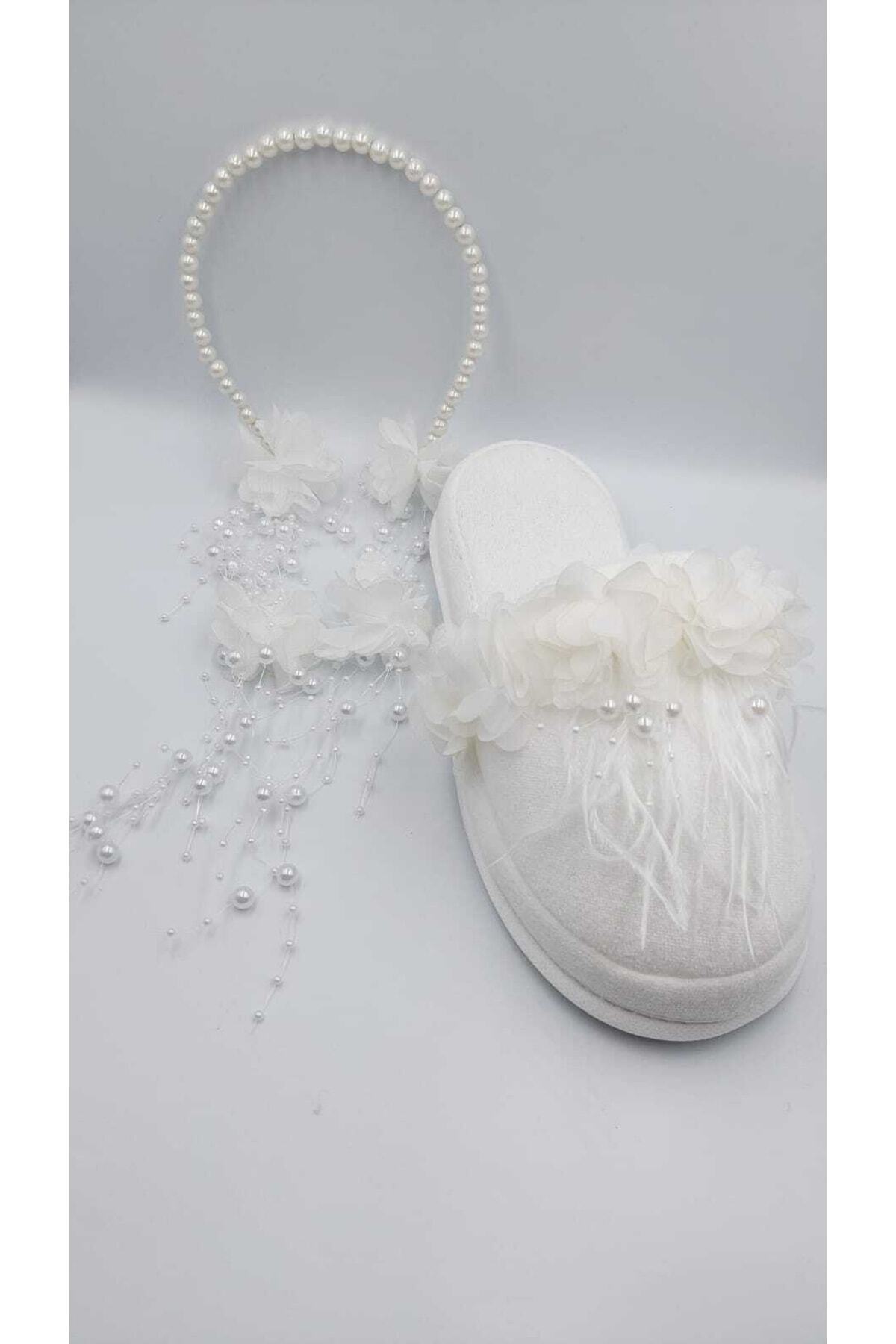 ALAZ TASARIM HOBİ Lohusa Terlik Taç Seti