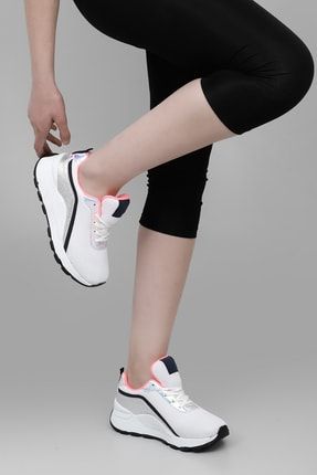 Beyaz Gön Bağcıklı Spor Kadın Sneaker 34755 DDZA74934755