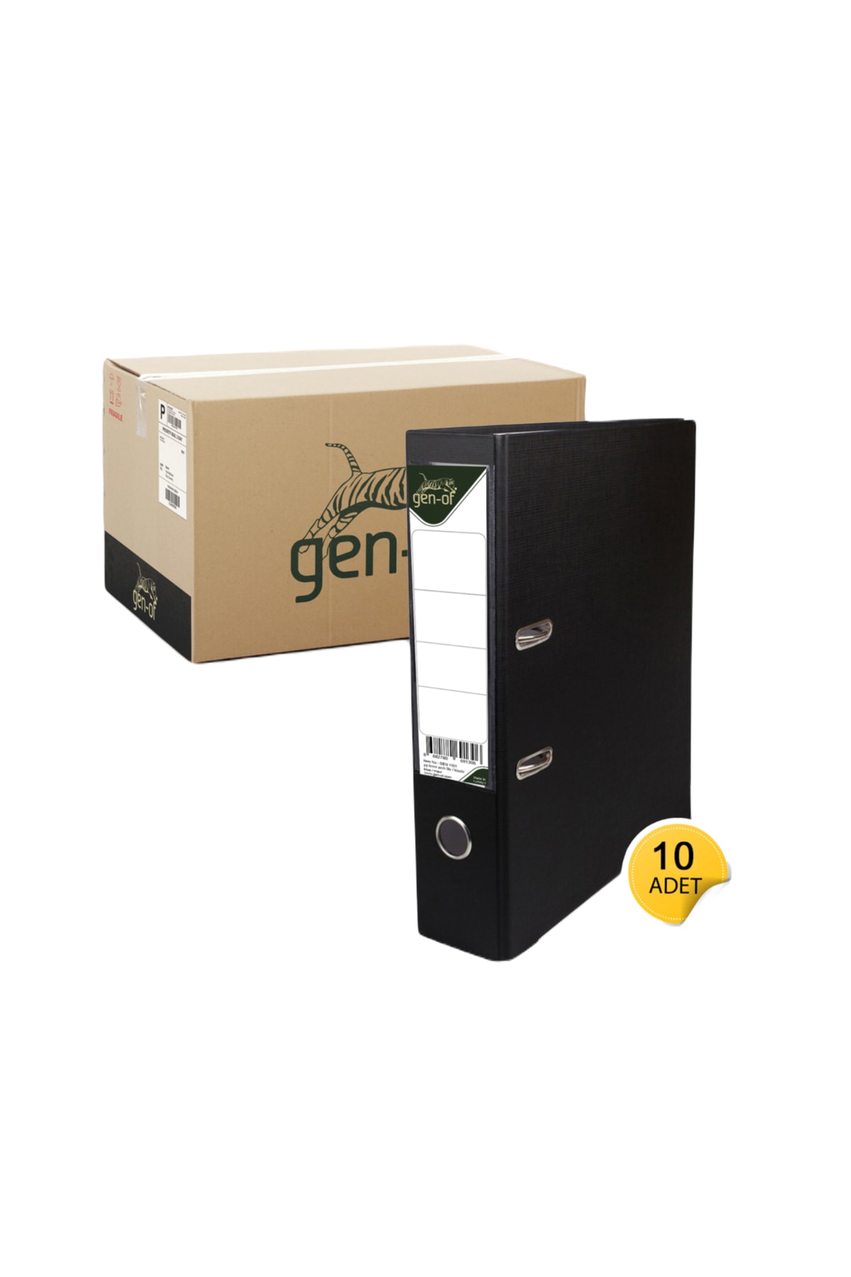 Gen-Of Plastik Klasör Geniş Siyah 10 Lu