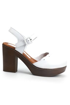 Beyaz Kadın Deri Sandalet Y22PURE010001