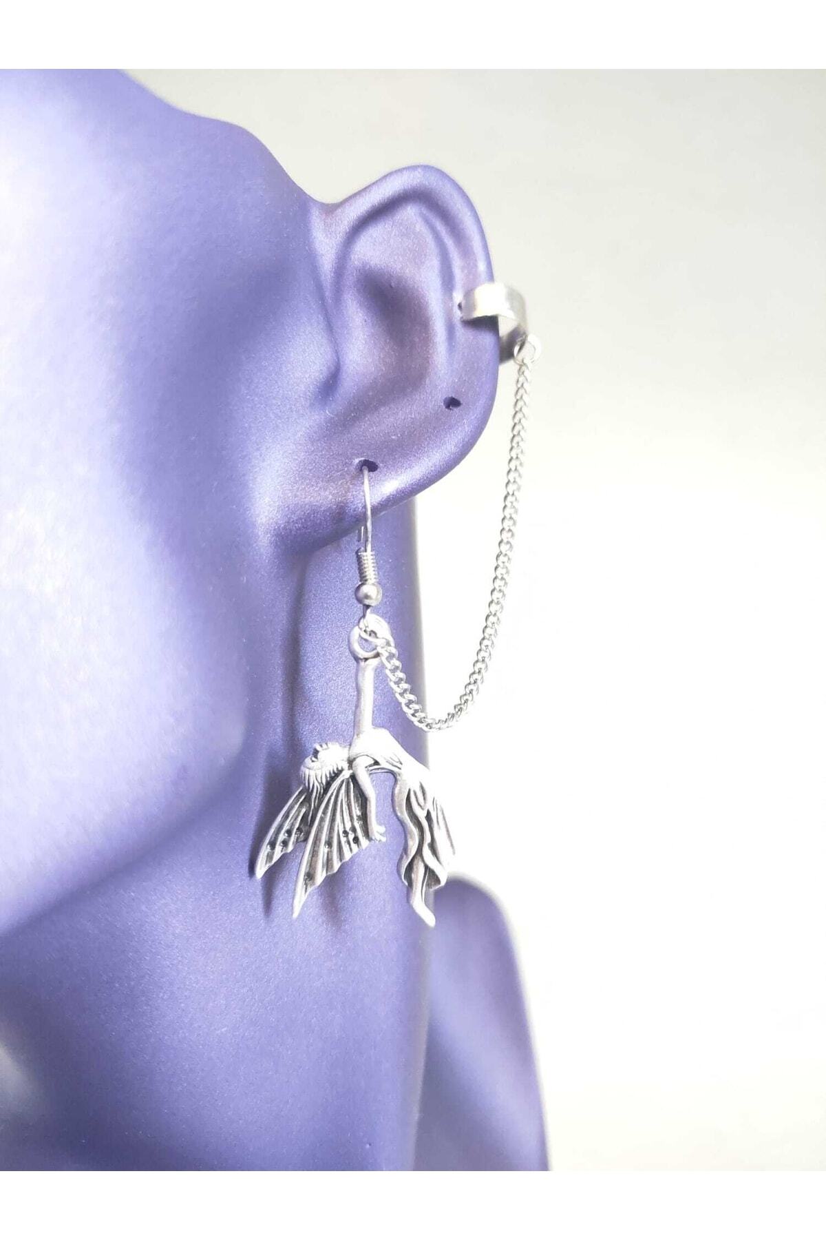 Higher And Higher Tragus Sıkıştırma Zincirli Küpe