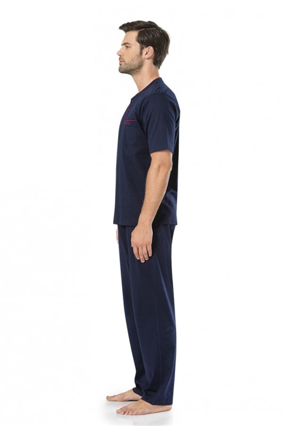 ست پیژامه و لباس خواب مردانه راسته فاق نرمال آستین کوتاه | پیر کاردین Pierre Cardin TX9C4396234073 - تصویر 3