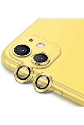 Iphone 11 (6.1) Uyumlu, Alüminyum Alaşım Temperli 3d Kamera-lens Koruyucu Sarı [2'li Set] HYPRA_iP11_LNS
