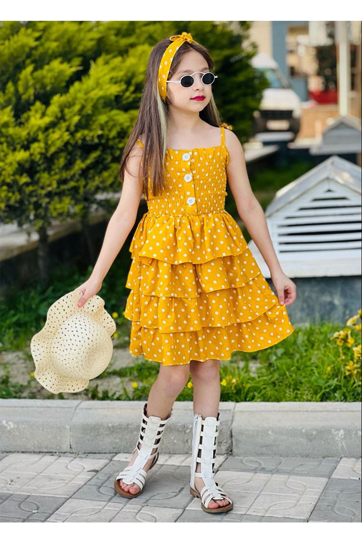 Baby girl dress and hat set clearance