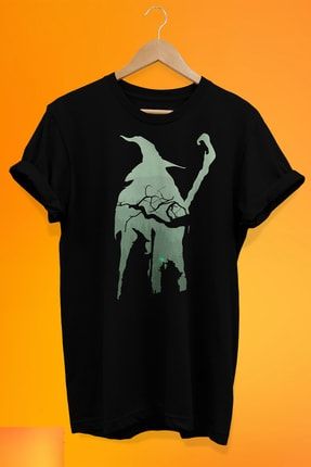 Yüzüklerin Efendisi Gandalf Baskılı %100 Pamuk Oversize T-shirt Büyük Beden Tişört rmz22431t