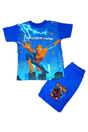 Spiderman Şort Tişört Alt Üst Çocuk Takım Spdr025