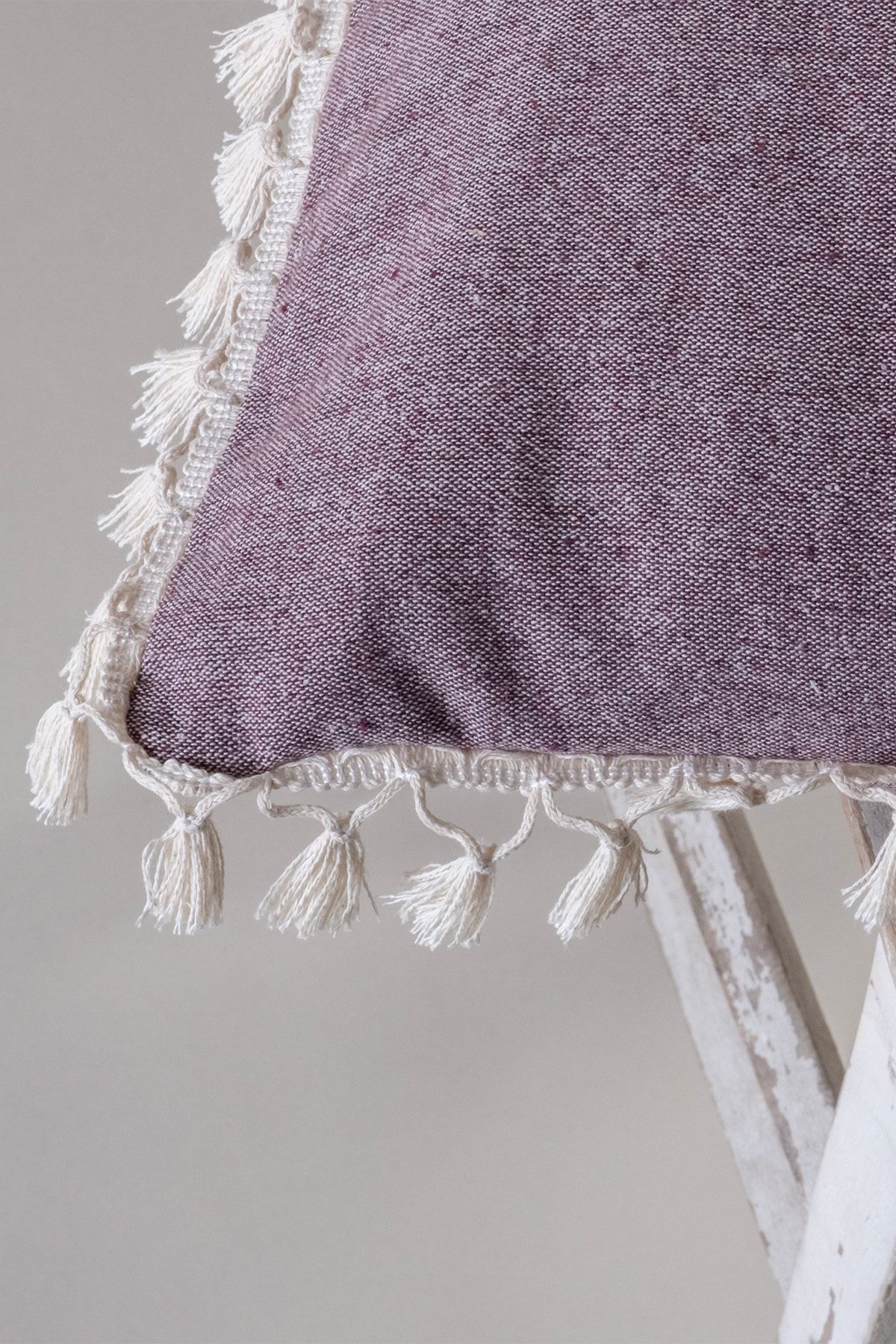 vivamaison-Față de pernă cu pompon din bumbac roșu Claret cu design special unic, 35x55 cm 8