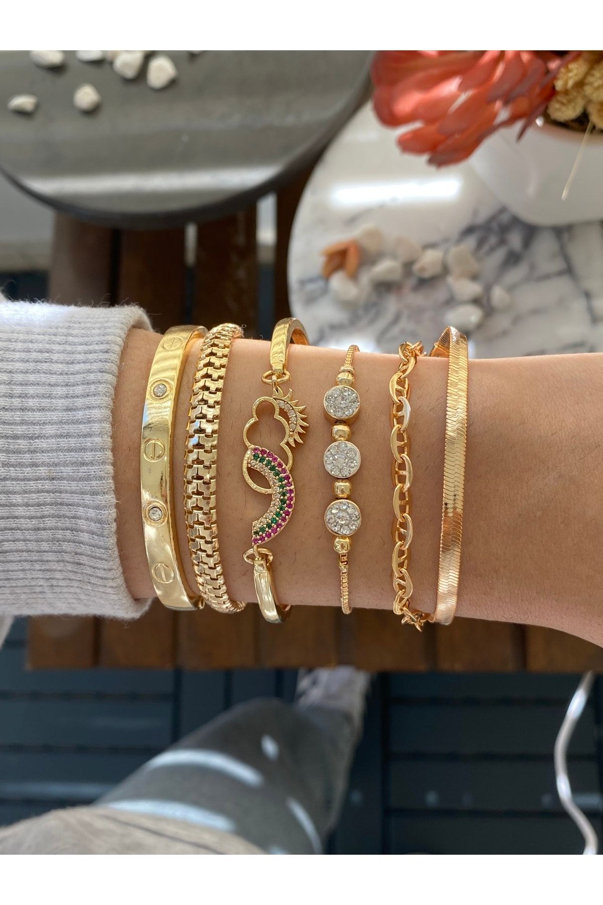 Jack Ferrero-Women's Gold Plated Bracelet Set of 5 1