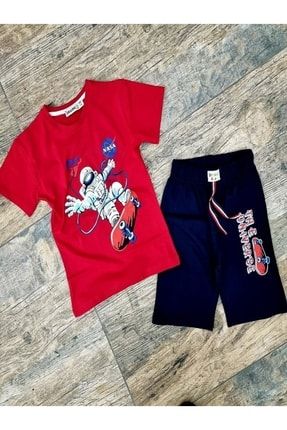 Erkek Çocuk Şort - Tişört Takımı Alt-üst Takım Kırmızı NİSA1085