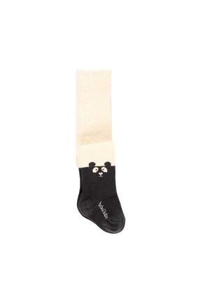 Kız Bebek Külotlu Çorap Ayı Desenli Ekru 113016-7362