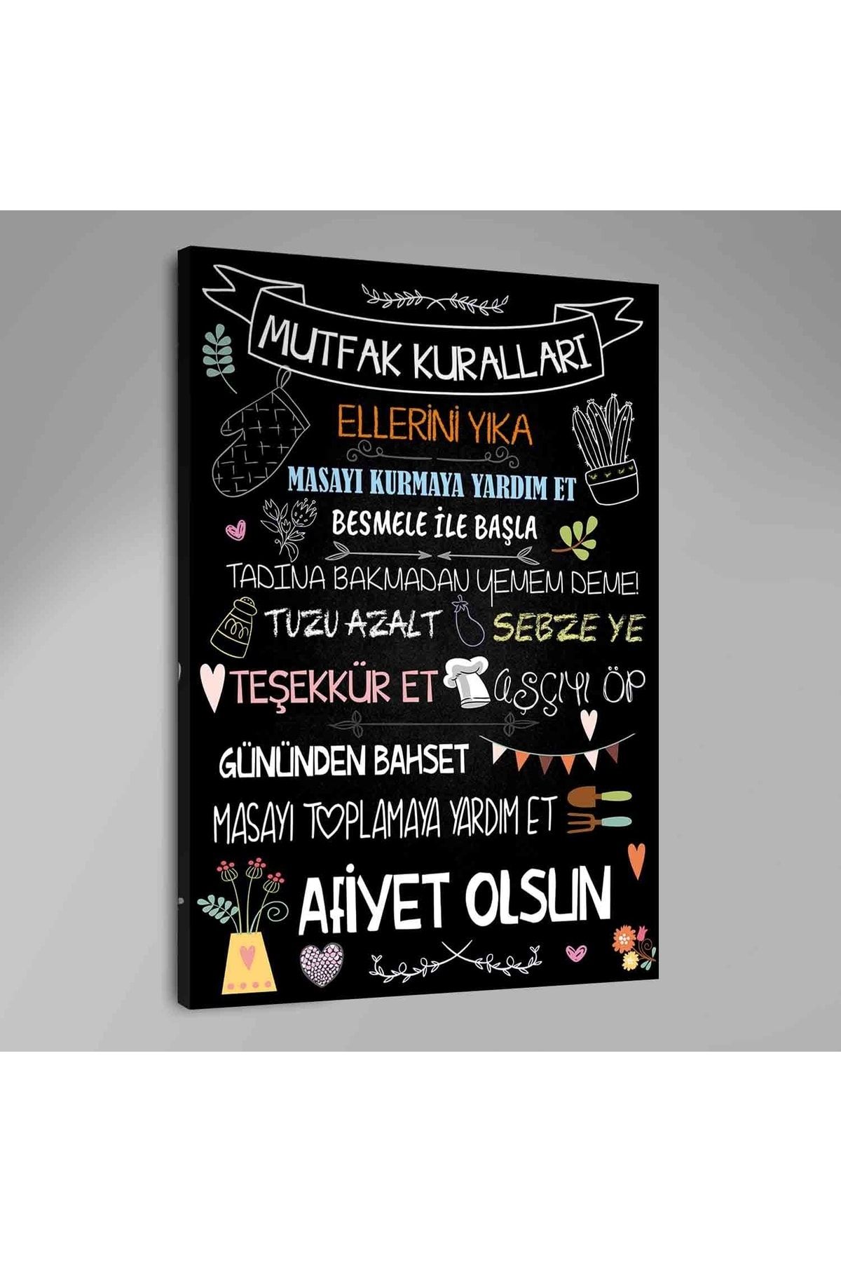 Tablo Deposu Mutfak Kuralları Kanvas Tablo