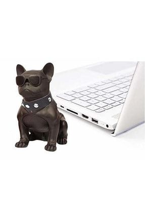 Gözlüklü Bulldog Köpek Bluetooth Kablosuz Hoparlör Ses Bombası Siyah Telefon Uyumlu Büyük GncBullDog