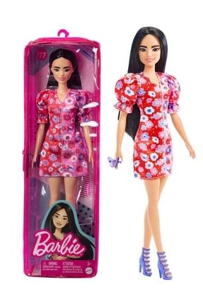 Çiçekli Elbiseli Barbie Fashionistas Bebek Orijinal Ürün CTT00464