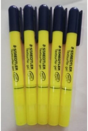 Fosforlu Kalem Sarı Jel Tipi Çevirmeli 5 Adet JEL FOSFORLU