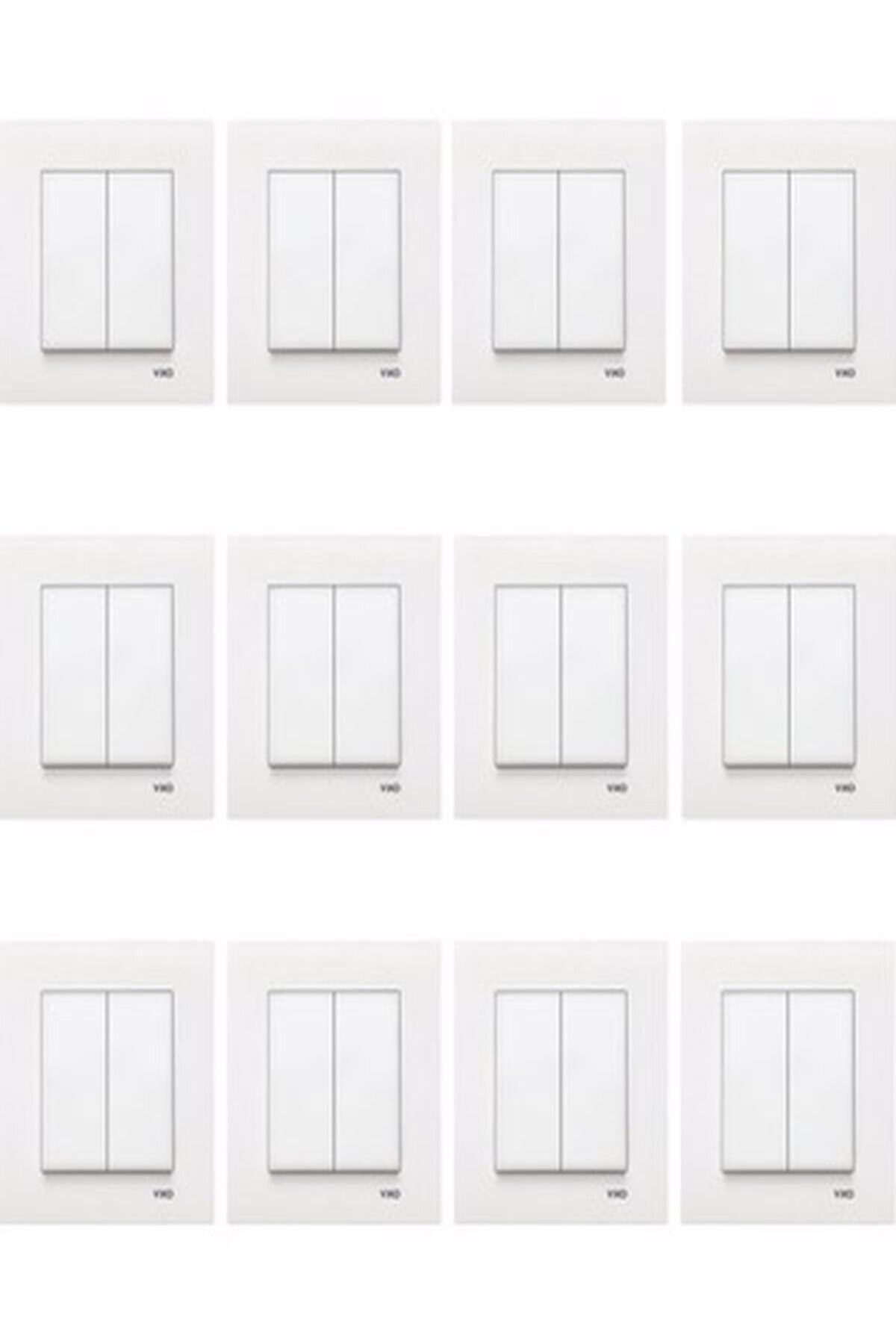 VİKO-Commitator Karre Two-Key Electric Switch Including White Frame (12 Pieces) 1