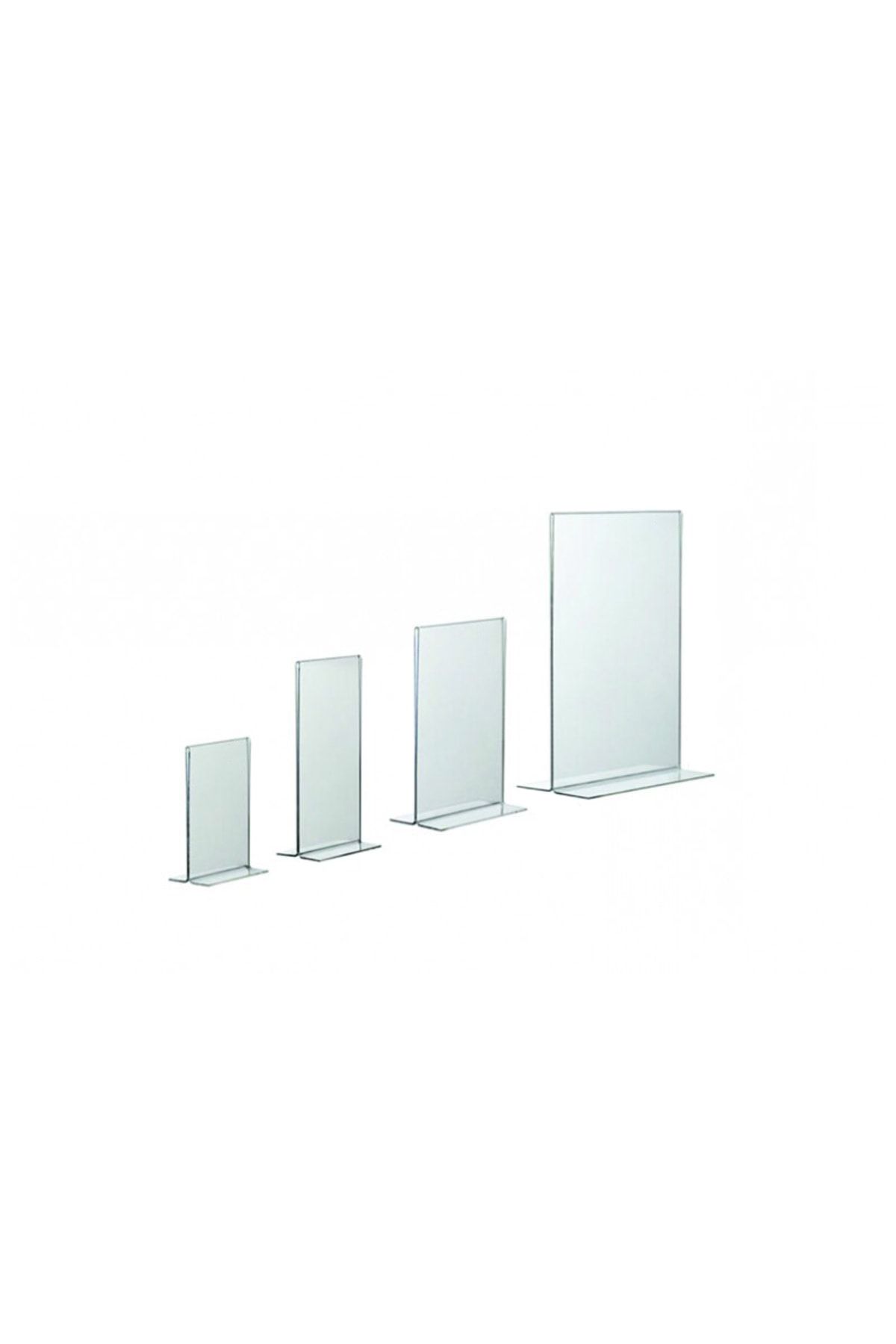 soylu pleksi-Pack of 10 Transparent Plexiglass - 1/3 A4 t Type Vertical Foiling Brochure 2