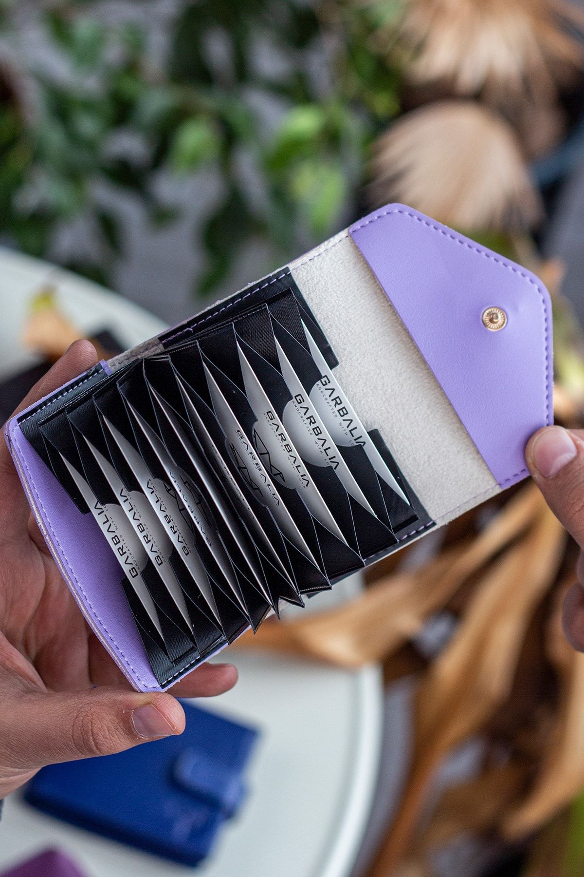 Garbalia-Portofel pentru femei Lviv Vegan Piele Acordeon Liliac 3