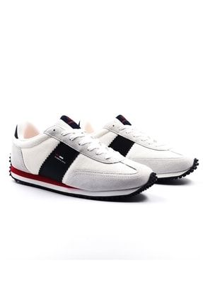 Hakiki Süet Deri Ve Kanvas Beyaz Erkek Günlük Spor Ayakkabı Sneaker H22516M