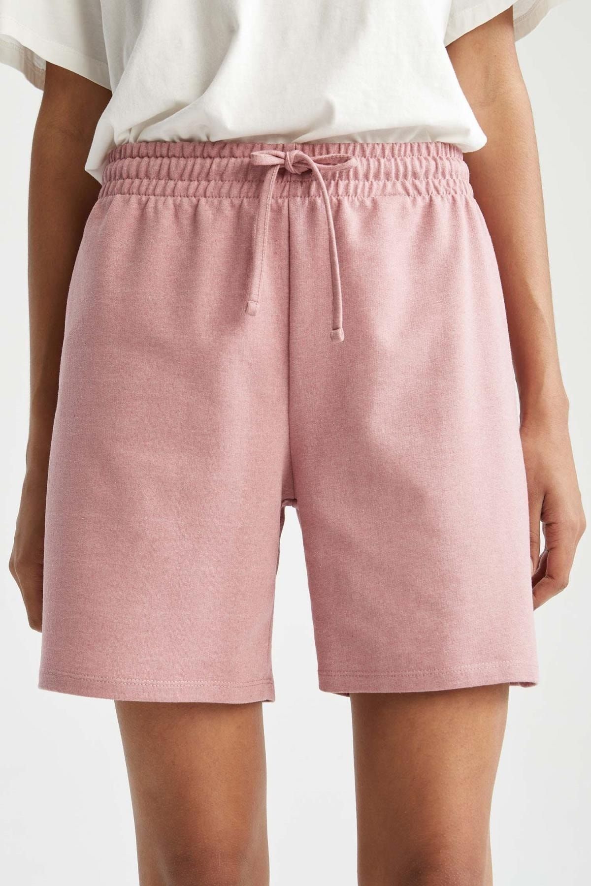DeFacto-Regular Fit Recycled Thin Sweatshirt Fabric Bermuda Shorts 4