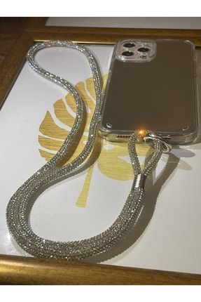 Iphone 12 Swarovski Taşlı Boyun Askılı Ve Aynalı Telefon Kılıfı boyaskıaynalıkılıf03