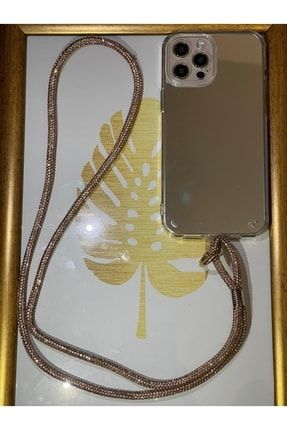 Iphone 12 Pro Swarovski Taşlı Boyun Askılı Ve Aynalı Telefon Kılıfı boyaskıaynalıkılıf04