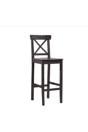 Sandalye Zus280 Çapraz Model Yüksek Cafe/mutfak Ahşap Kayın Iskelet Oval Çıta Siyah Boya El Yapım Sandalye Zus280 ÇAPRAZ Model