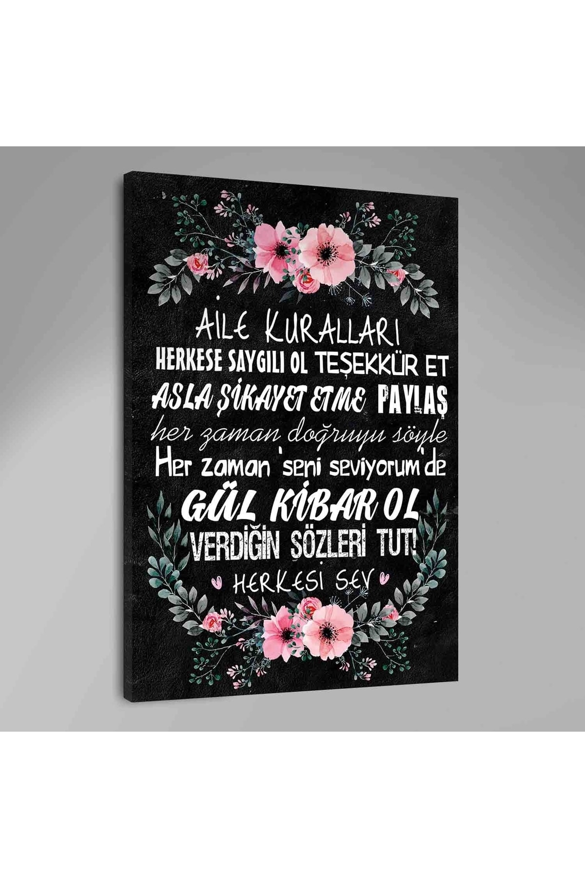 Aile Kuralları Kanvas Tablo