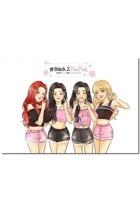 Black Pink Kore Pop Pembe Siyah Kıyafetli (50x70 Cm Boyut) Yatay17570-50 x 70