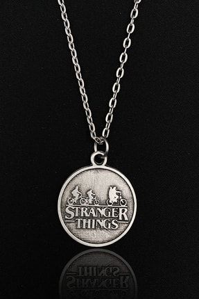 Stranger Things Model 925 Ayar Gümüş Kaplama Erkek Kadın Kolye Stranger Kolye KLY39