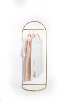 Butik Stil Oval Askılık Konfeksiyon Askılığı Altın Renk Askılık Gold Elbise Askılığı Ayaklı Askılık Fc1516