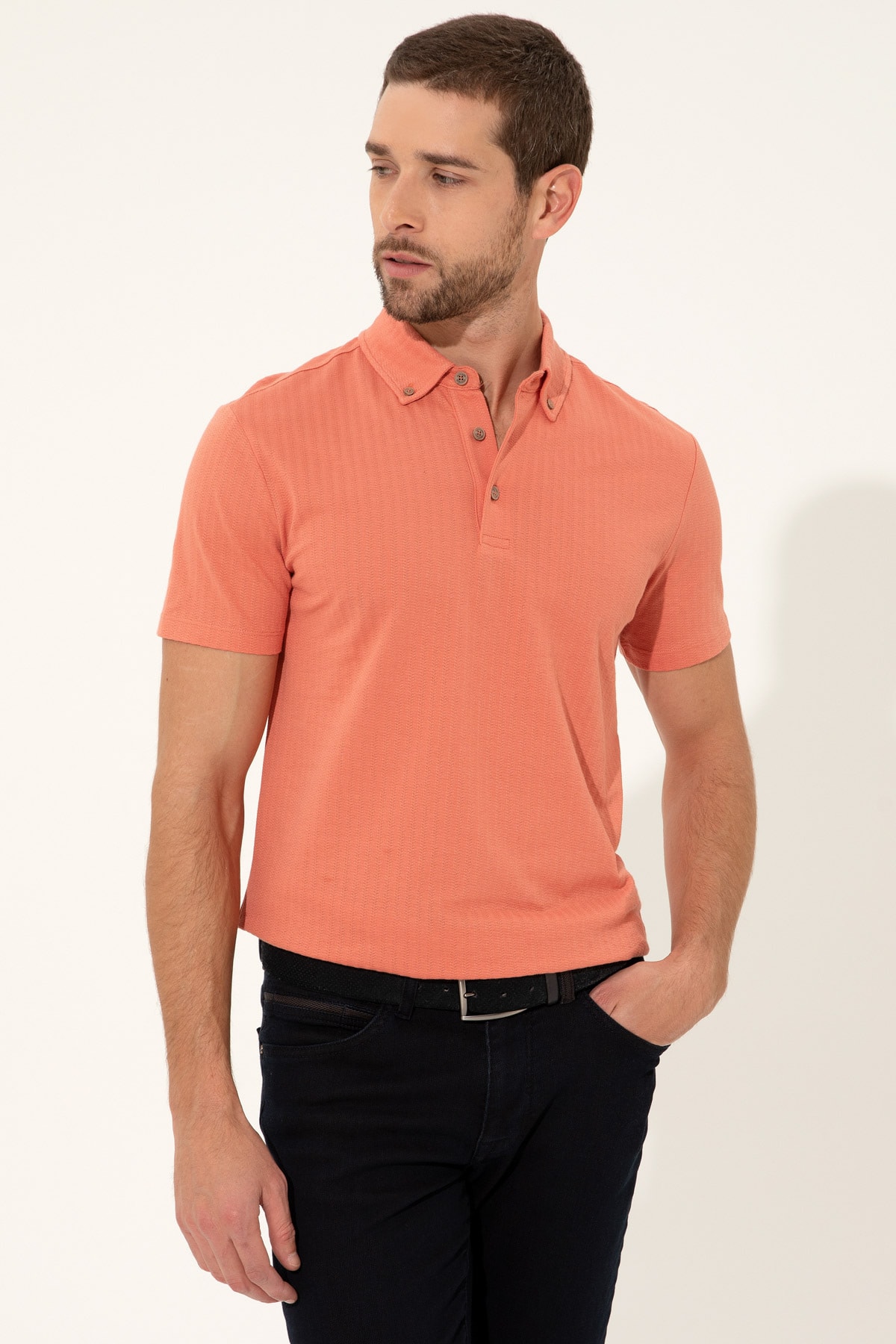 تیشرت مردانه خاکستری پیرکاردین | G021SZ011.000.1370018 اورجینال - تصویر 2