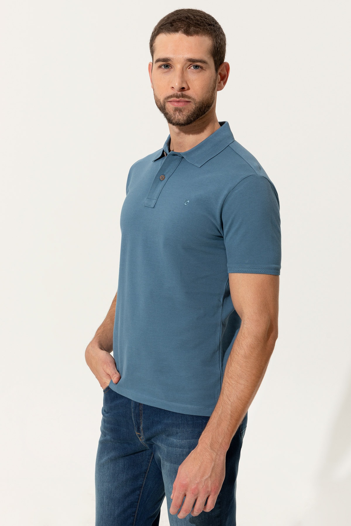 تیشرت مردانه آبی پیرکاردین | G021SZ011.000.1370048 اورجینال - تصویر 3