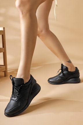 Alyce Yüksek Topuklu Siyah Sneakers 22FZ843