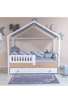 Minibaby Mavi 4’lü Örgü Montessori Bebek Çocuk Uyku Seti 595959