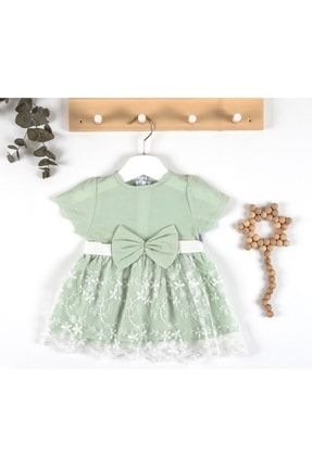 Kız Bebek Fiyonklu Tütülü Elbise 22040-ES