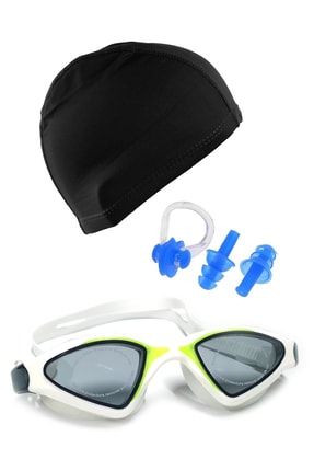 Profesyonel Silikon Yüzücü Gözlüğü Ve Likra Bone Kulak Tıkacı Burun Klipsi Seti Havuz Seti TSMGGL-26540L