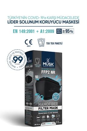 N95 Nano Maske Siyah Renk 10 Adet TXA00C1DC7433
