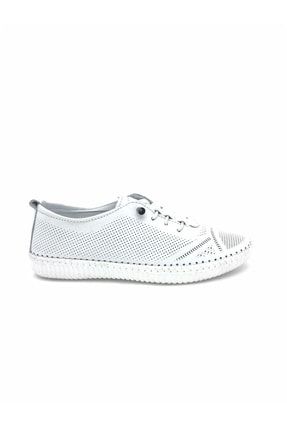 Hakiki Deri Ve El Yapımı Beyaz Kadın Ayakkabısı UYM-BR1055